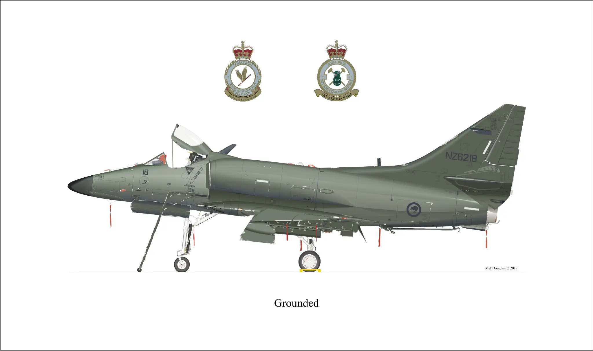 Grounded aviation print