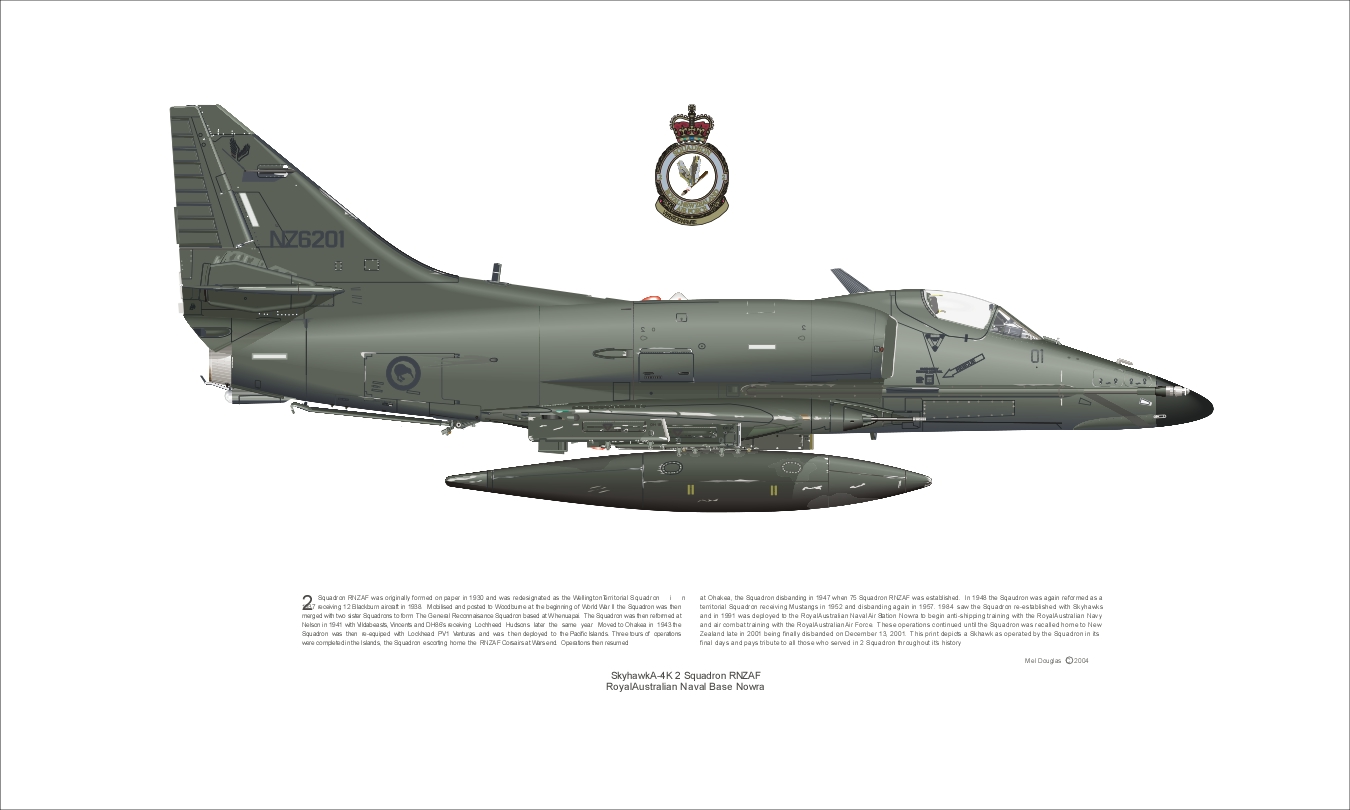 2 Squadron Skyhawk aviation print