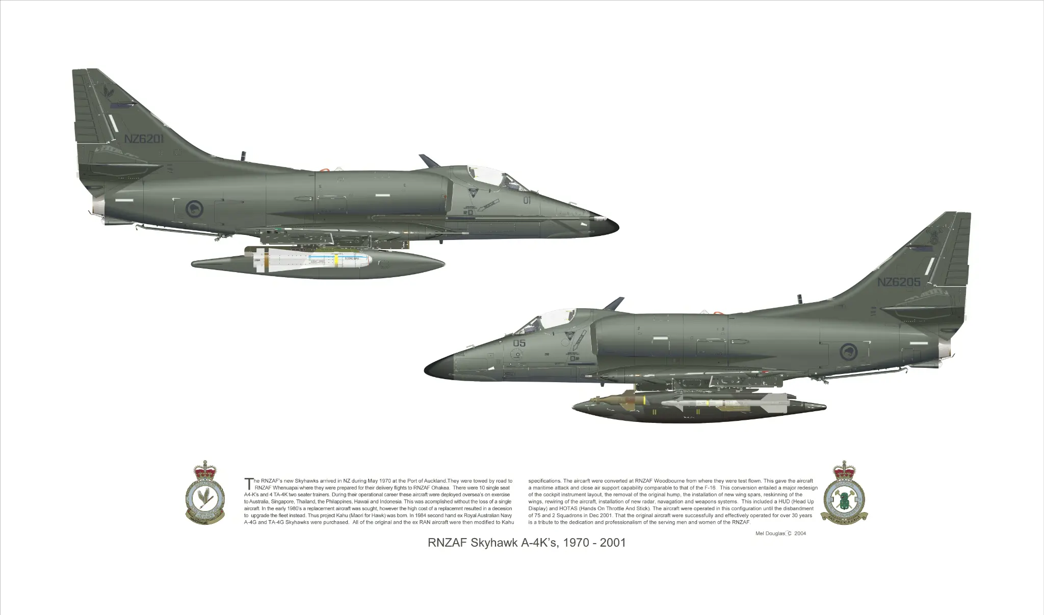 2 & 75 Squadron Skyhawks aviation print